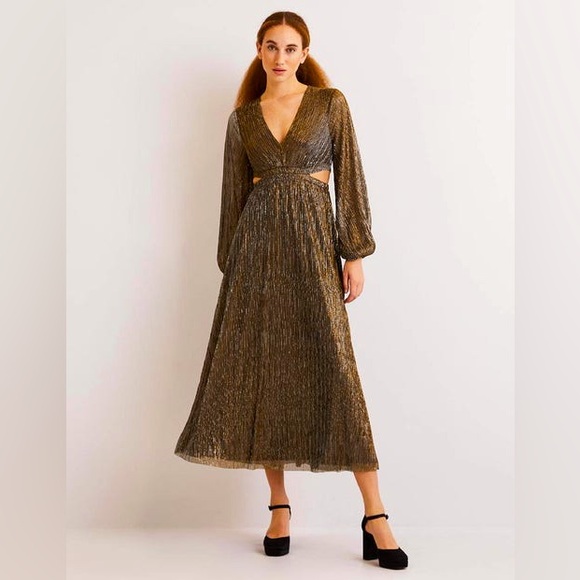 Boden Dresses & Skirts - Boden Maxi Cut-Out Party Dress Gold - Size 16 NWT